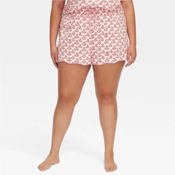 XS, M - roller rabbit x target women’s floral short sleeve pajama red/pink - Picture 5 of 8